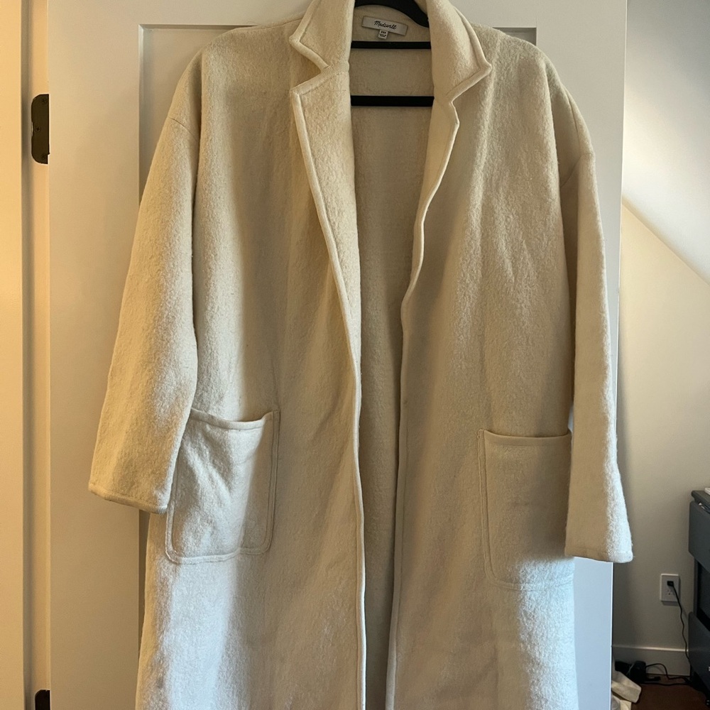 Madewell Cream Teddy Jacket Minimalist Design